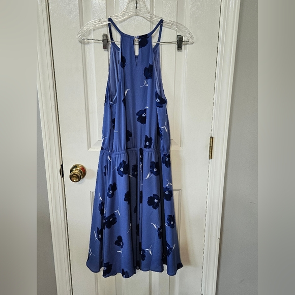 Banana Republic Blue Floral Halter Neck Midi Dress - Small - Picture 5 of 6